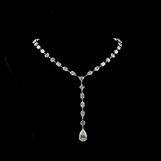 47.11 CTTW MIX Lab Grown Diamond Lariat Necklace 16.5" (E Color and VS1 Clarity)