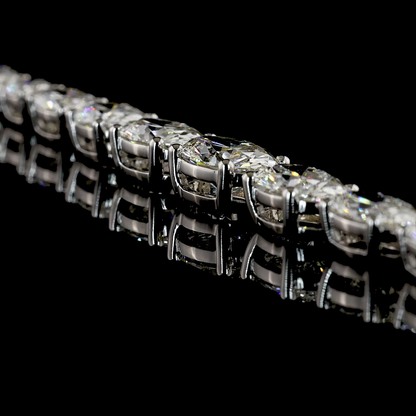 15.38 CTTW Oval Lab Grown Diamond Riviera Necklace 16" (F Color and VVS2 Clarity)