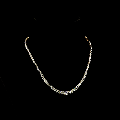 15.61 CTTW Oval Lab Grown Diamond Riviera Necklace 16.5" (E Color and VS1 Clarity)