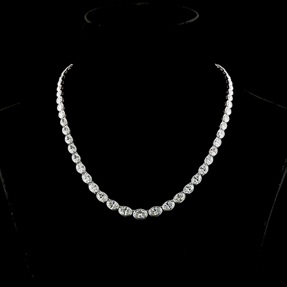 21.97 CTTW Oval Lab Grown Diamond Riviera Necklace 17" (E Color and VS1 Clarity)