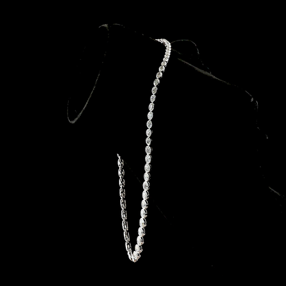 21.97 CTTW Oval Lab Grown Diamond Riviera Necklace 17" (E Color and VS1 Clarity)