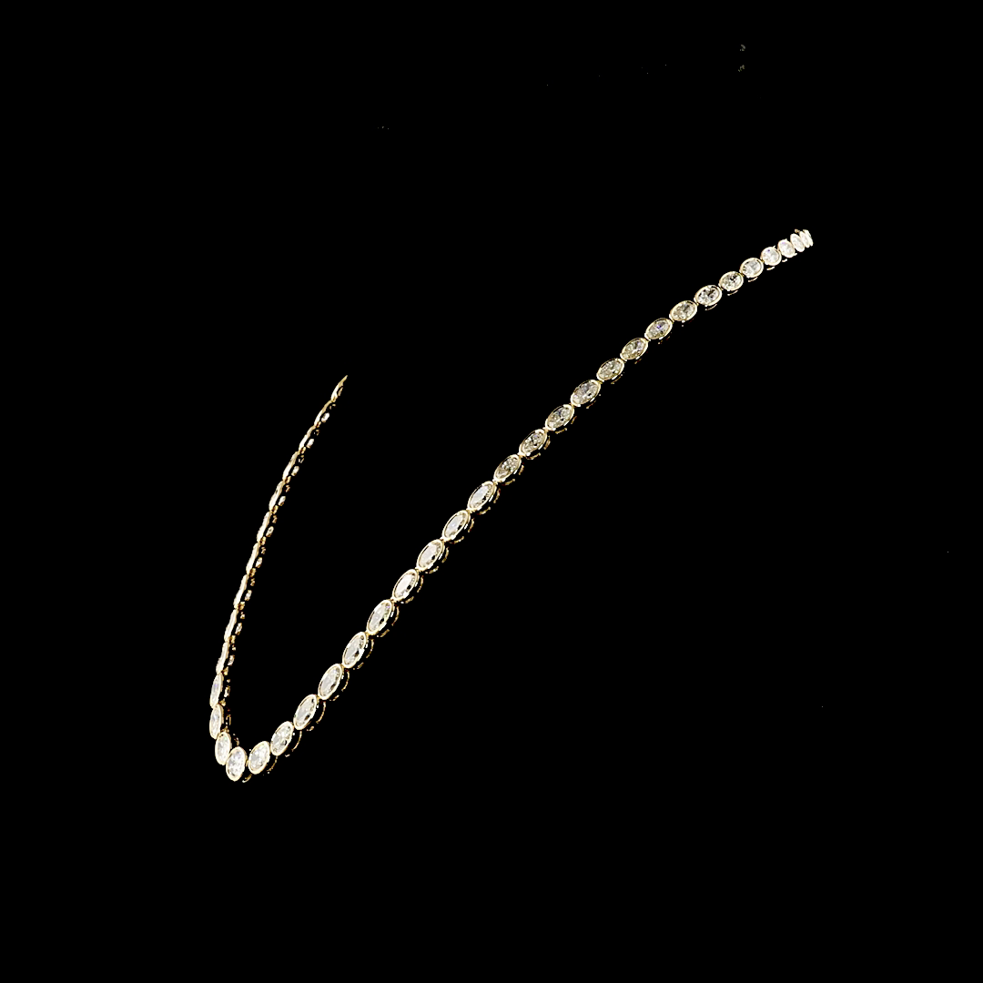 22.03 CTTW Oval Lab Grown Diamond Riviera Necklace 17" (E Color and VS1 Clarity)