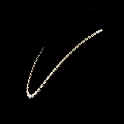 22.03 CTTW Oval Lab Grown Diamond Riviera Necklace 17" (E Color and VS1 Clarity)