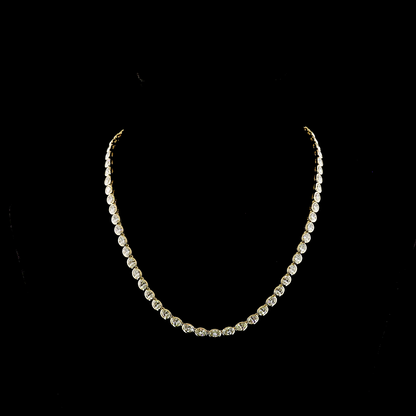 18.84 CTTW Oval Lab Grown Diamond Tennis Necklace 16.5" (D Color and VS1 Clarity)
