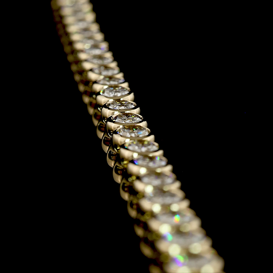 18.84 CTTW Oval Lab Grown Diamond Tennis Necklace 16.5" (D Color and VS1 Clarity)