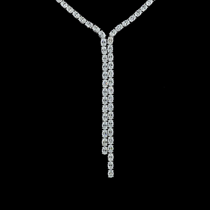 17.63 CTTW Oval Lab Grown Diamond Lariat Necklace 16.5" (E Color and VS1 Clarity)