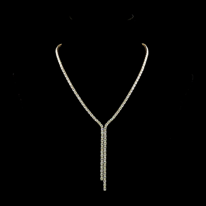 17.56 CTTW Oval Lab Grown Diamond Lariat Necklace 16.5" (E Color and VS1 Clarity)