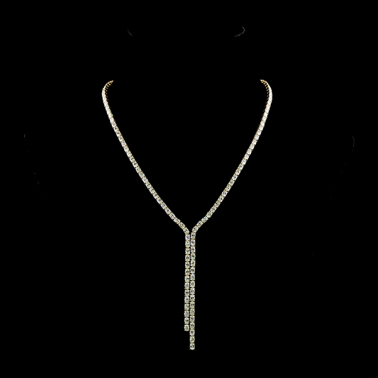17.56 CTTW Oval Lab Grown Diamond Lariat Necklace 16.5" (E Color and VS1 Clarity)