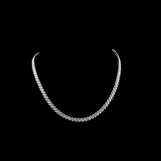 21.83 CTTW Marquise Lab Grown Diamond Tennis Necklace 16.5" (E Color and VS1 Clarity)