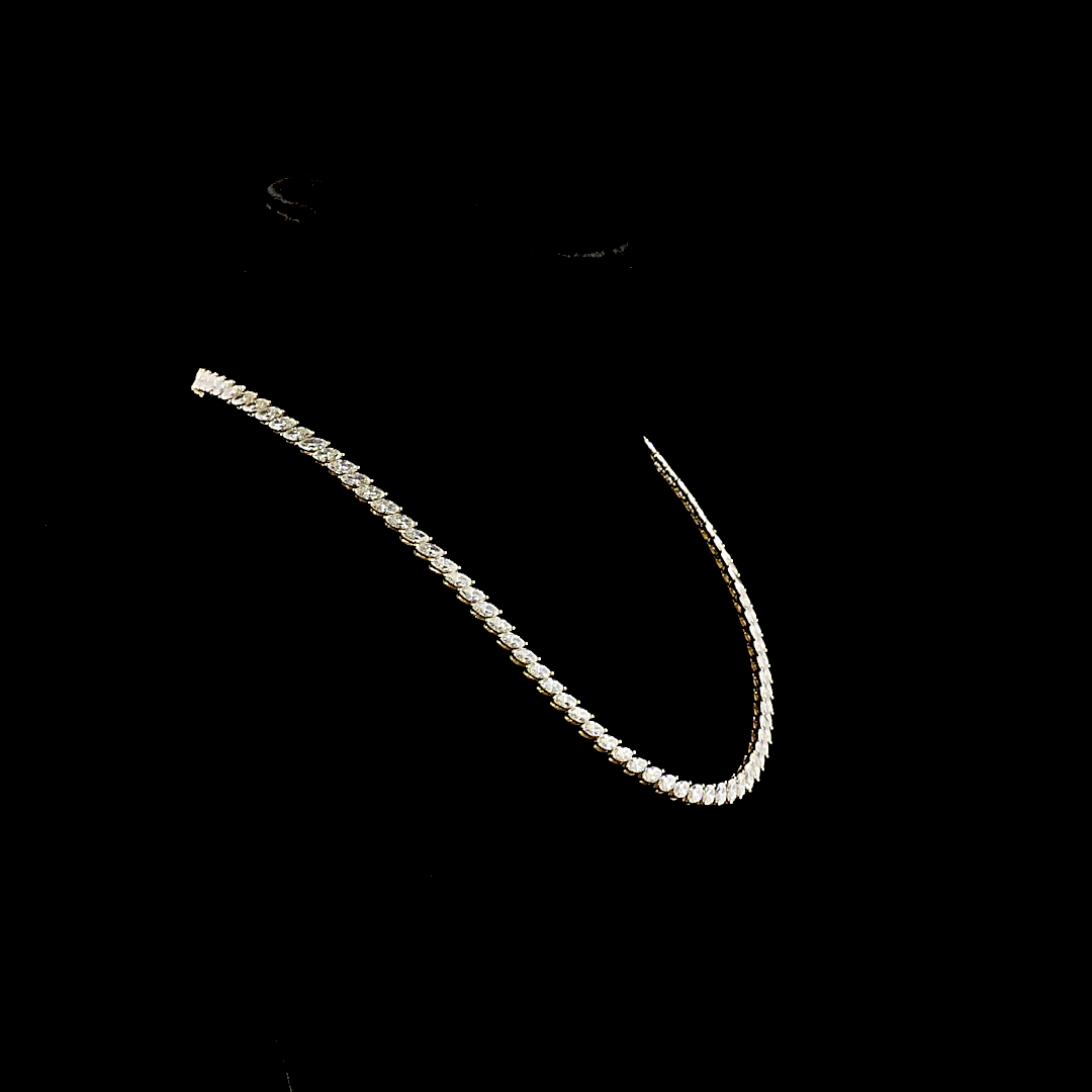 22.14 CTTW Marquise Lab Grown Diamond Tennis Necklace 16.5" (E Color and VS1 Clarity)