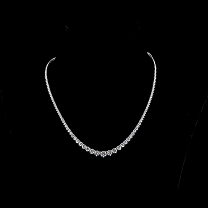 10.83 CTTW Round Lab Grown Diamond Riviera Necklace 16.5" (E Color and VS1 Clarity)