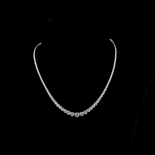 10.83 CTTW Round Lab Grown Diamond Riviera Necklace 16.5" (E Color and VS1 Clarity)