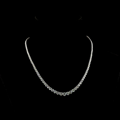 12.60 CTTW Round Lab Grown Diamond Riviera Necklace 16" (E Color and VS1 Clarity)