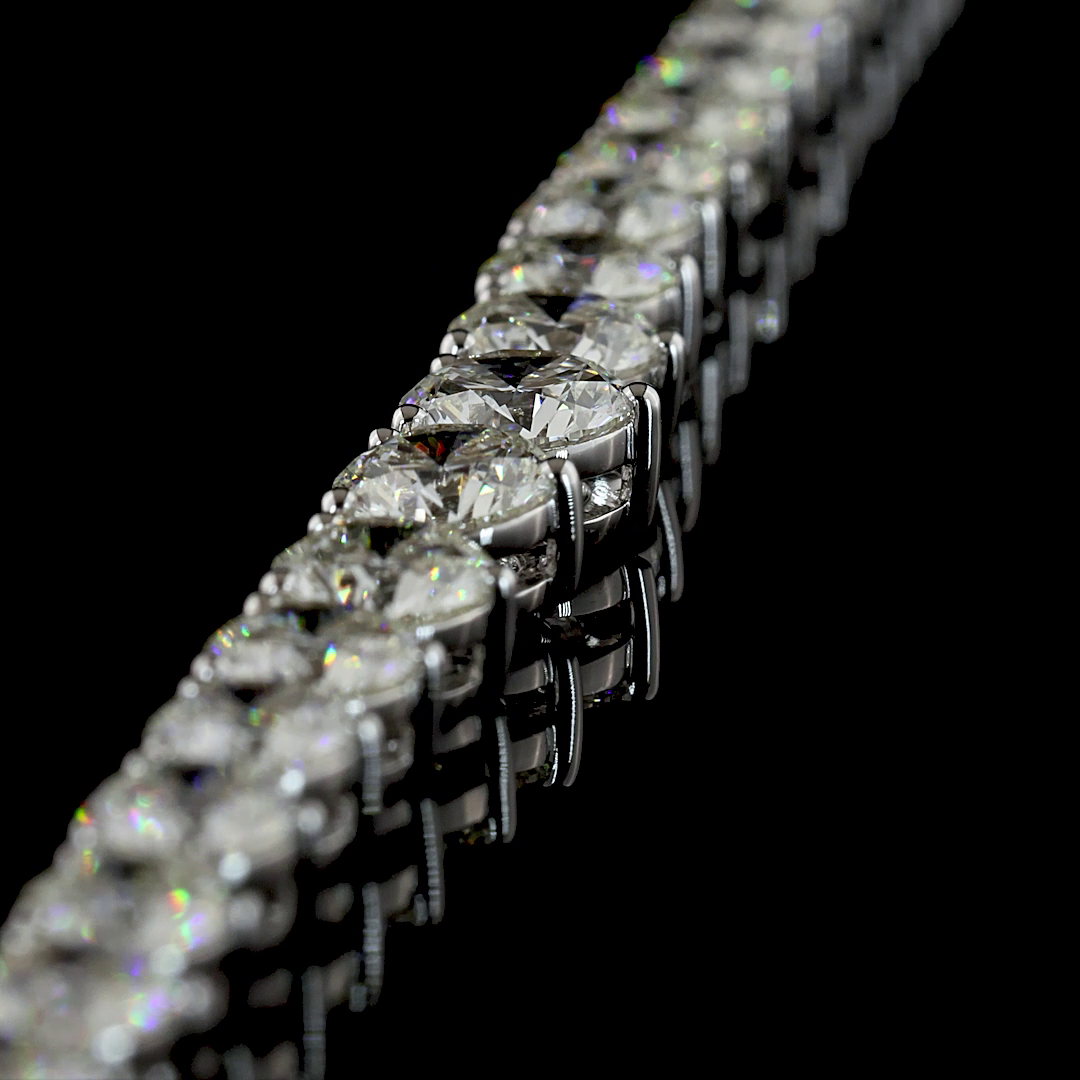 12.60 CTTW Round Lab Grown Diamond Riviera Necklace 16" (E Color and VS1 Clarity)