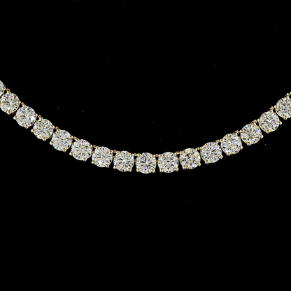 15.16 CTTW Round Lab Grown Diamond Tennis Necklace 16.5" (E Color and VS1 Clarity)