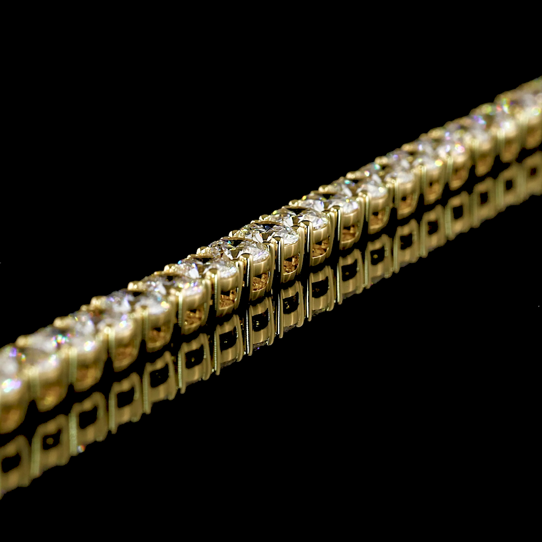15.16 CTTW Round Lab Grown Diamond Tennis Necklace 16.5" (E Color and VS1 Clarity)