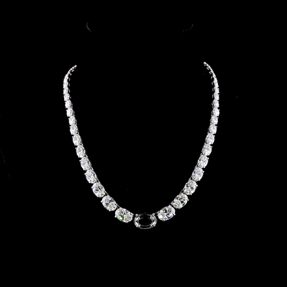 63.37 CTTW Oval Lab Grown Diamond Riviera Necklace 17" (FV.YL Color)
