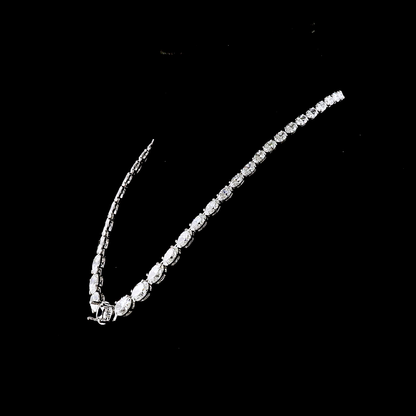 63.37 CTTW Oval Lab Grown Diamond Riviera Necklace 17" (FV.YL Color)