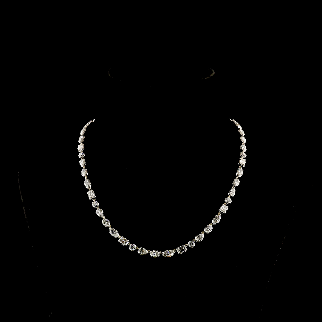 21.53 CTTW MIX Lab Grown Diamond Station Necklace 17" (E Color and VS1 Clarity)