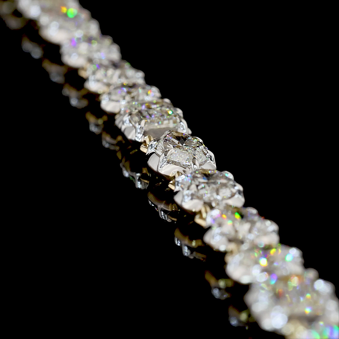 21.53 CTTW MIX Lab Grown Diamond Station Necklace 17" (E Color and VS1 Clarity)