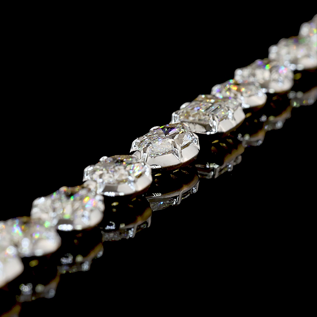 21.53 CTTW MIX Lab Grown Diamond Station Necklace 17" (E Color and VS1 Clarity)