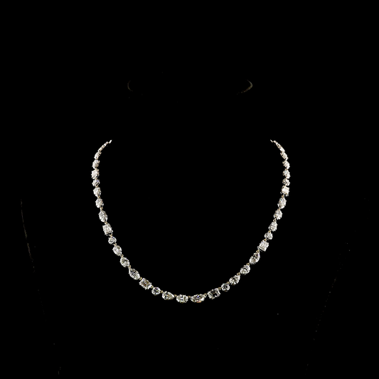 21.68 CTTW MIX Lab Grown Diamond Station Necklace 17" (E Color and VS1 Clarity)