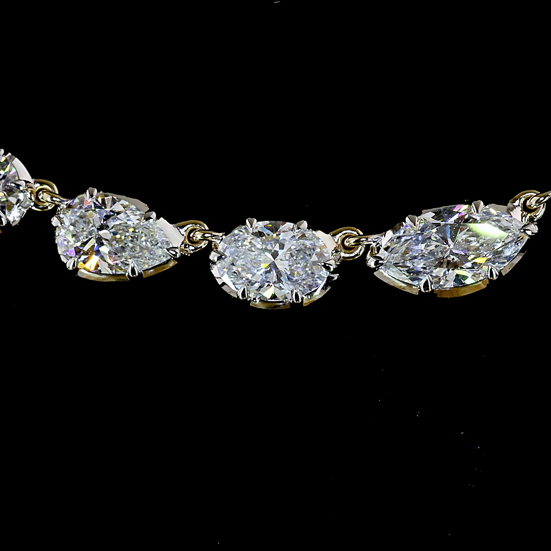 21.68 CTTW MIX Lab Grown Diamond Station Necklace 17" (F/E Color and VS1 Clarity)