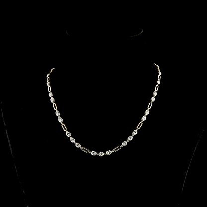 4.83 CTTW Oval Lab Grown Diamond Station Necklace 16" (E Color and VS1 Clarity)