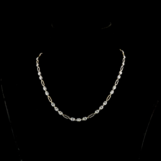 4.83 CTTW Oval Lab Grown Diamond Station Necklace 16" (E Color and VS1 Clarity)