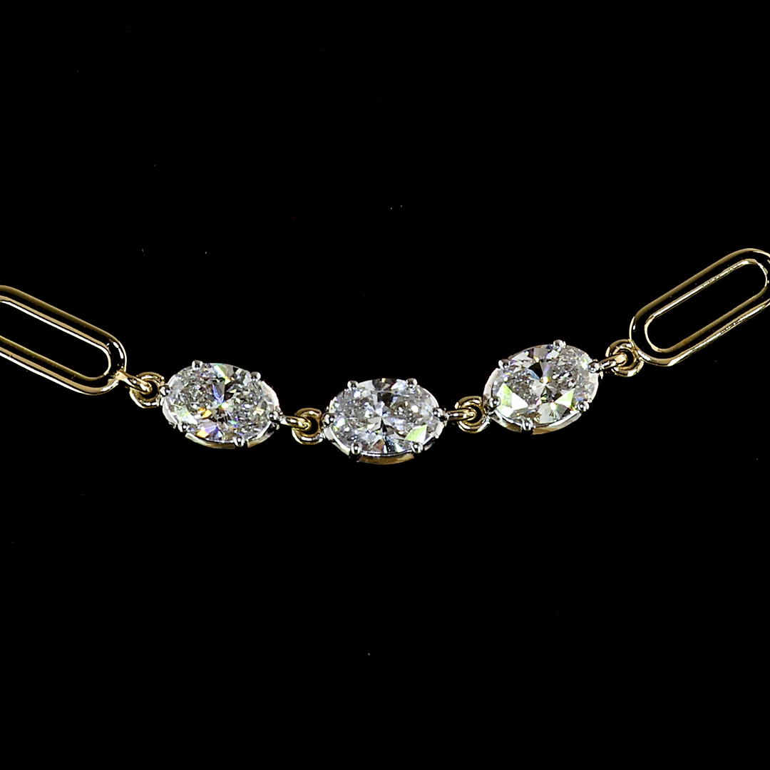 4.83 CTTW Oval Lab Grown Diamond Station Necklace 16" (E Color and VS1 Clarity)