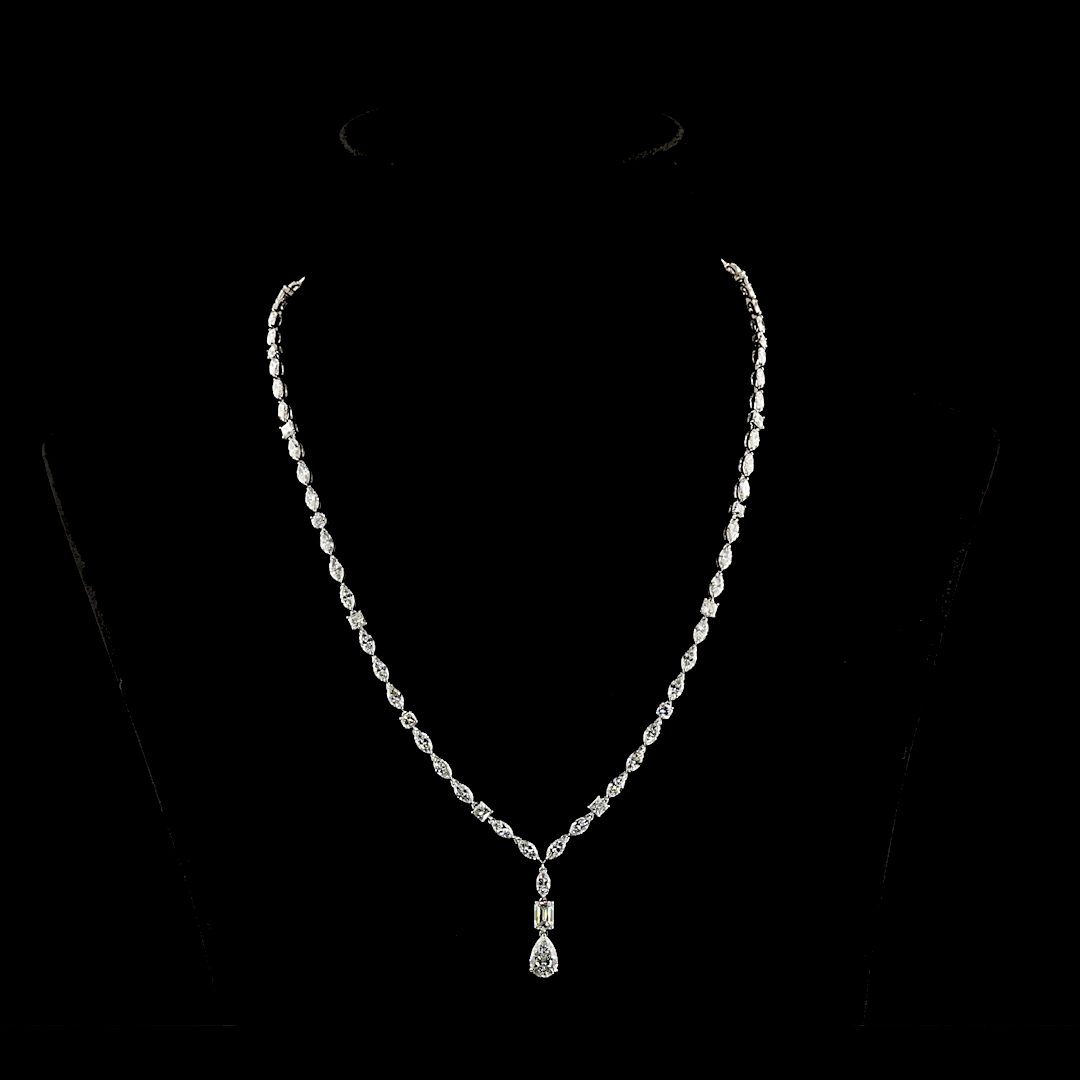 15.10 CTTW MIX Lab Grown Diamond Lariat Necklace 18" (F Color and VS1 Clarity)
