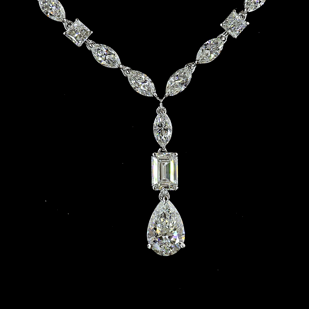 15.10 CTTW MIX Lab Grown Diamond Lariat Necklace 18" (F Color and VS1 Clarity)