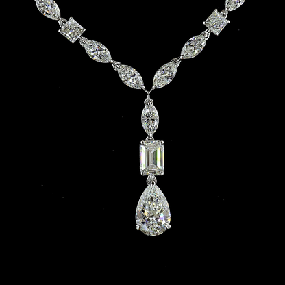 15.10 CTTW MIX Lab Grown Diamond Lariat Necklace 18" (F Color and VS1 Clarity)