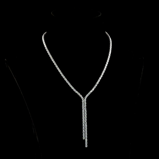15.99 CTTW Oval Lab Grown Diamond Lariat Necklace 16.5" (E Color and VS1 Clarity)