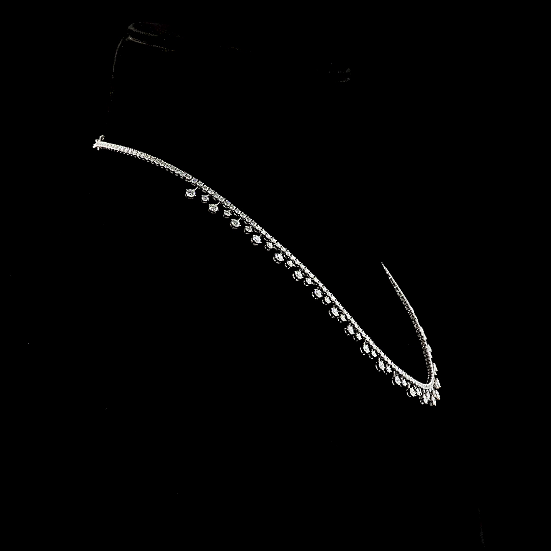 6.43 CTTW Round Lab Grown Diamond Tennis Necklace 16.5" (E Color and VS1 Clarity)