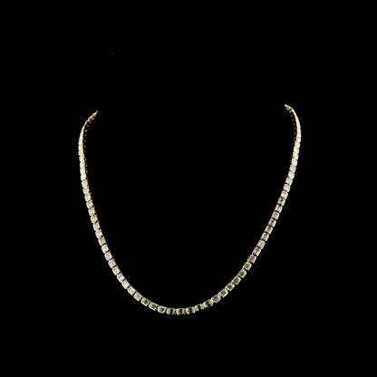 10.02 CTTW Emerald Lab Grown Diamond Tennis Necklace 16.5" (E Color and VS1 Clarity)
