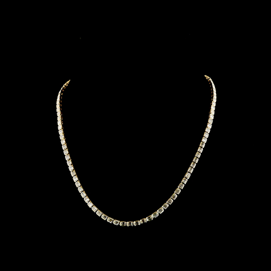 10.02 CTTW Emerald Lab Grown Diamond Tennis Necklace 16.5" (E Color and VS1 Clarity)