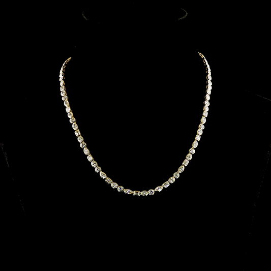 12.37 CTTW MIX Lab Grown Diamond Tennis Necklace 16.5" (E Color and VS1 Clarity)