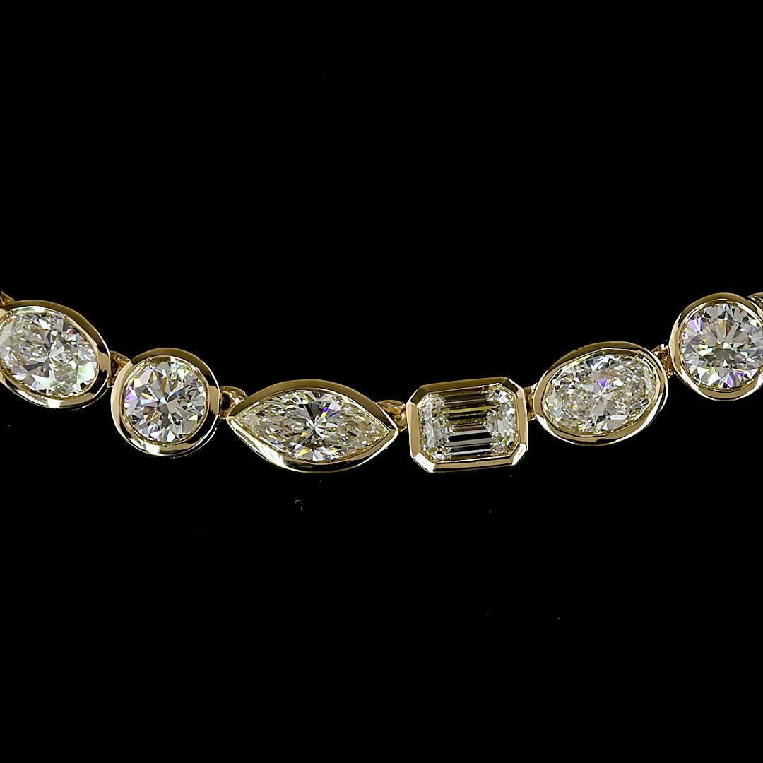 12.37 CTTW MIX Lab Grown Diamond Tennis Necklace 16.5" (E Color and VS1 Clarity)