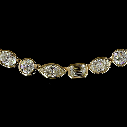 12.37 CTTW MIX Lab Grown Diamond Tennis Necklace 16.5" (E Color and VS1 Clarity)