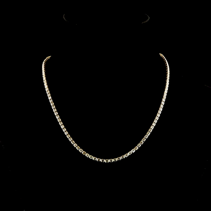 5.93 CTTW Emerald Lab Grown Diamond Tennis Necklace 16.5" (E Color and VS1 Clarity)