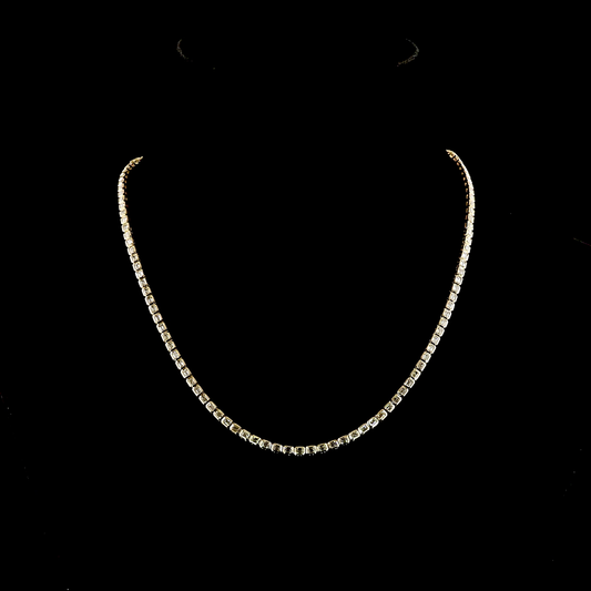 5.93 CTTW Emerald Lab Grown Diamond Tennis Necklace 16.5" (E Color and VS1 Clarity)