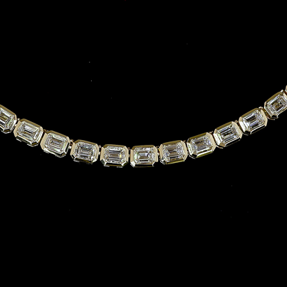 5.93 CTTW Emerald Lab Grown Diamond Tennis Necklace 16.5" (E Color and VS1 Clarity)