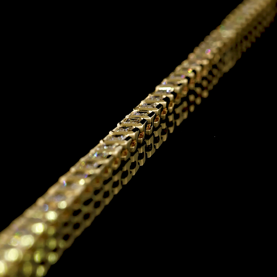 5.93 CTTW Emerald Lab Grown Diamond Tennis Necklace 16.5" (E Color and VS1 Clarity)