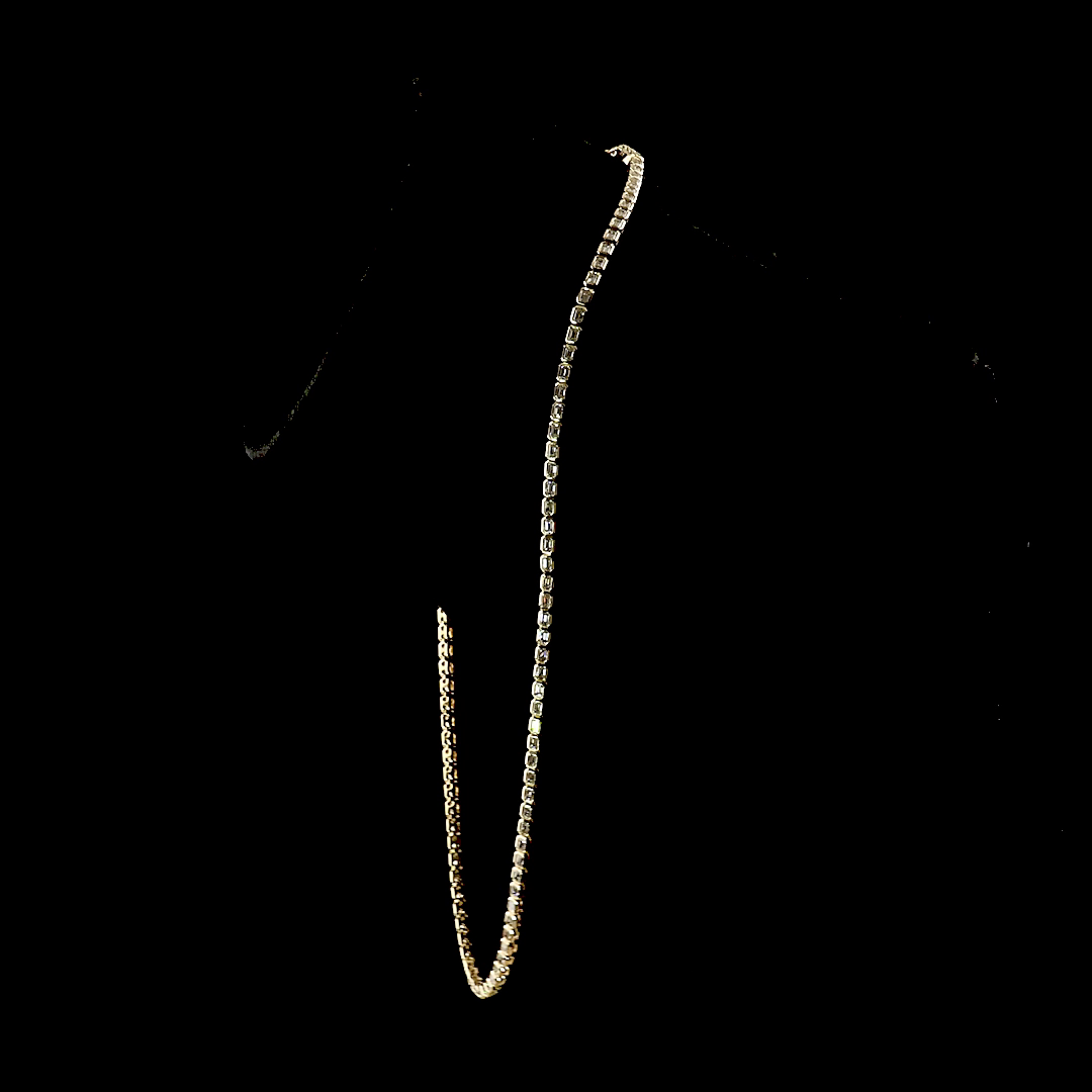 5.93 CTTW Emerald Lab Grown Diamond Tennis Necklace 16.5" (E Color and VS1 Clarity)
