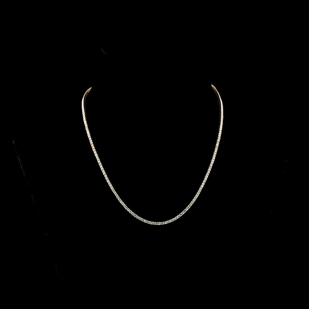 4.94 CTTW Round Lab Grown Diamond Tennis Necklace 16" (E Color and VS1 Clarity)