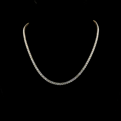 11.81 CTTW Round Lab Grown Diamond Tennis Necklace 16" (E Color and VS1 Clarity)