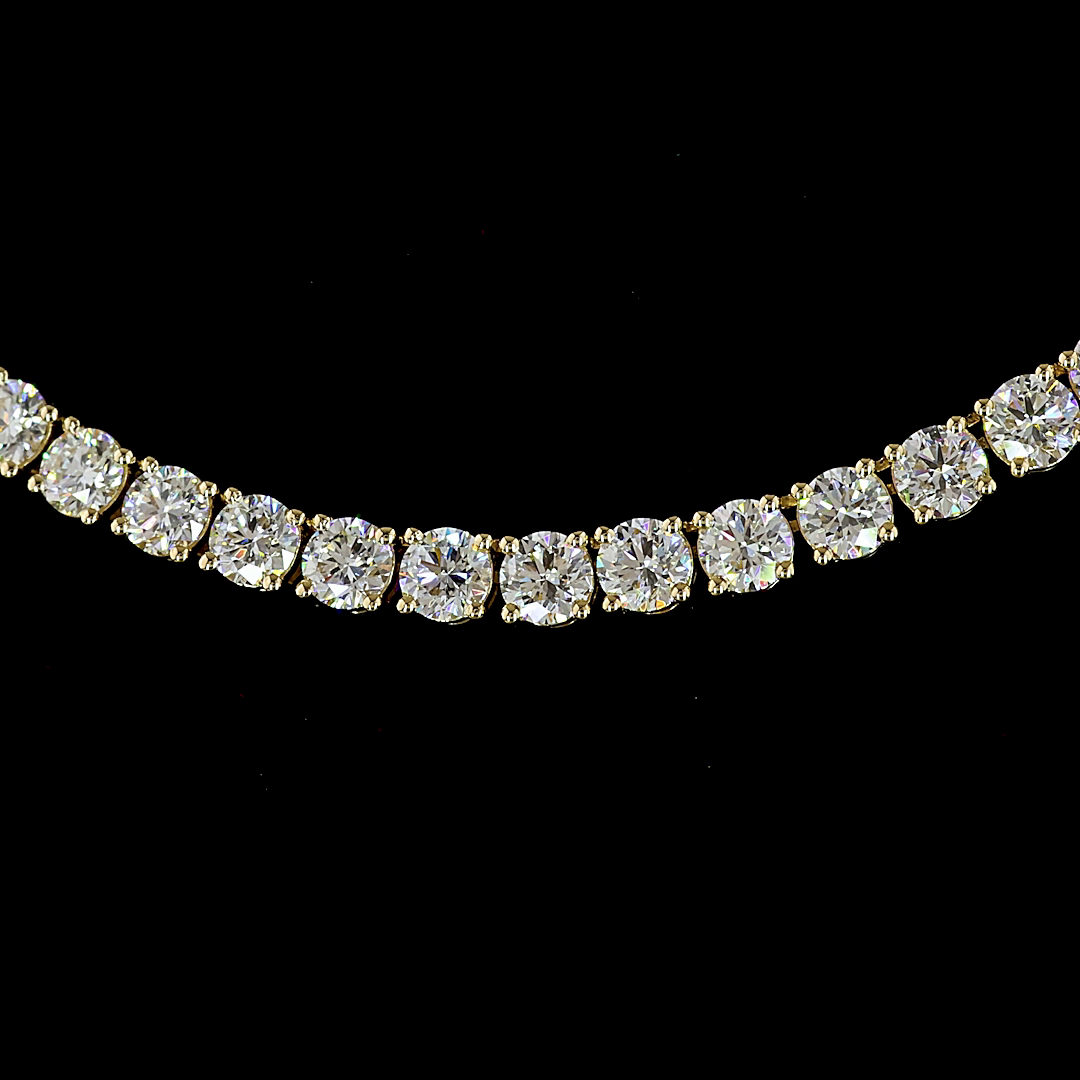 11.81 CTTW Round Lab Grown Diamond Tennis Necklace 16" (E Color and VS1 Clarity)