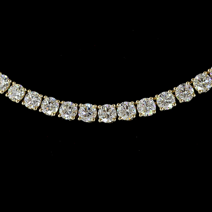 11.81 CTTW Round Lab Grown Diamond Tennis Necklace 16" (E Color and VS1 Clarity)