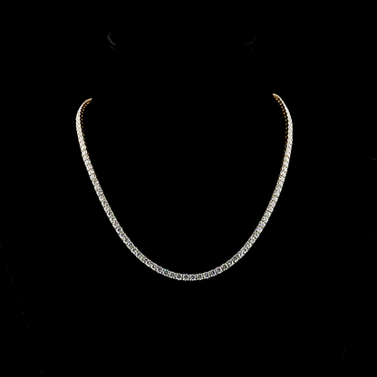 13.69 CTTW Round Lab Grown Diamond Tennis Necklace 16.5" (E Color and VS1 Clarity)